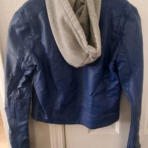 Leather blue jacket